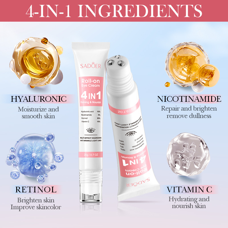 Cross-border wholesale of SADOER Four-in-One Multi-effect Firming and Nourishing Eye Cream and moisturizing eye cream in English Specification drawing