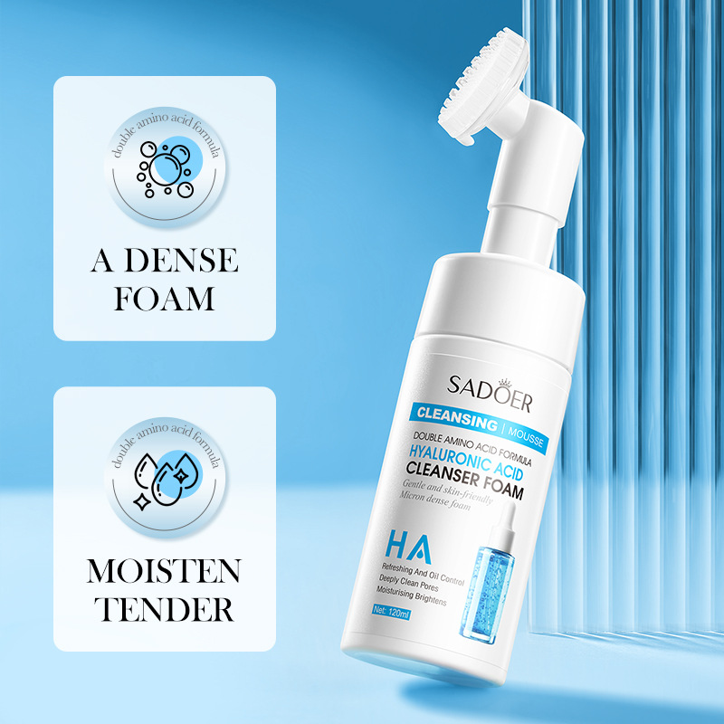 Cross-border wholesale of SADOER hyaluronic acid amino acid Cleansing mousse and foaming facial cleanser in English details Picture