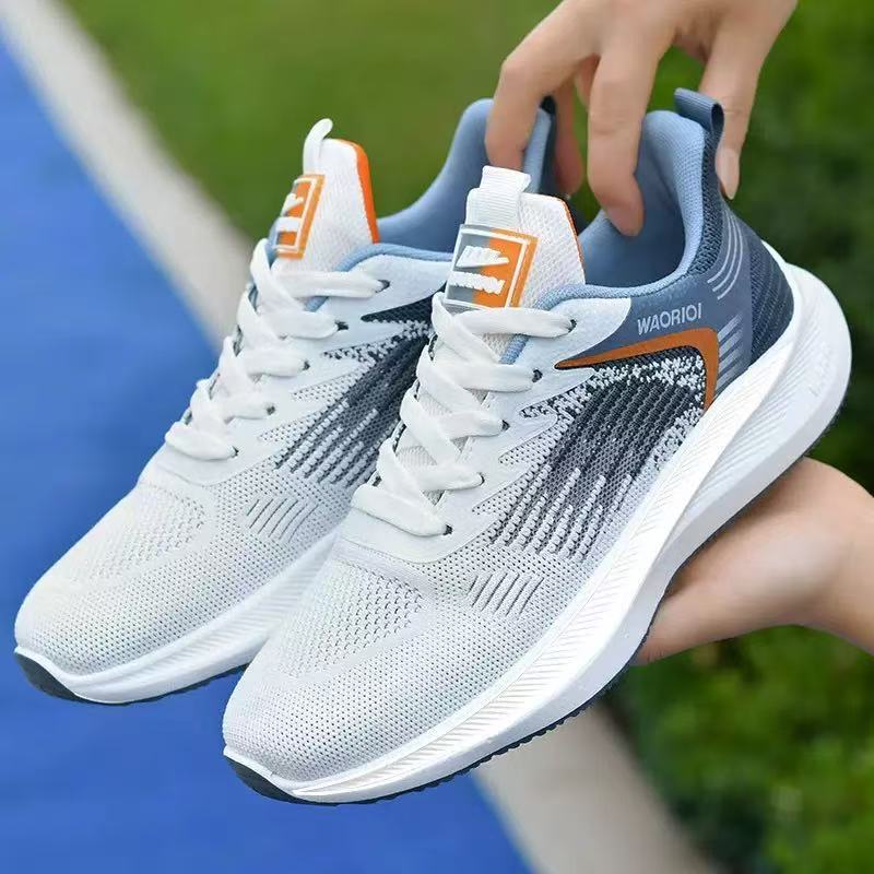 Men's shoes, men's casual sports shoes, comfortable and breathable cloth shoes, casual shoes, foreign trade bestsellers, sports flying woven men's shoes, men details Picture