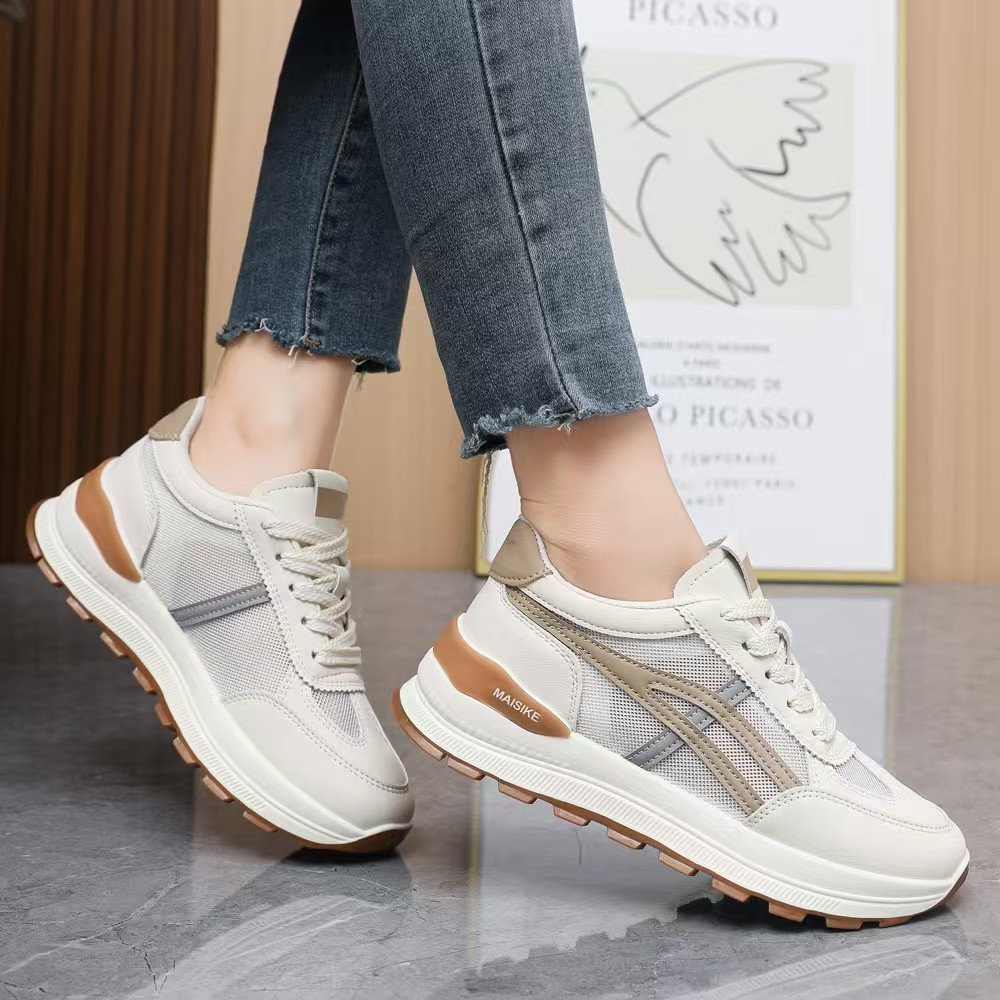 ins Korean version new Forrest Gump Shoes for women 2025 Spring student Running sports thick-soled height-increasing casual shoes full figure