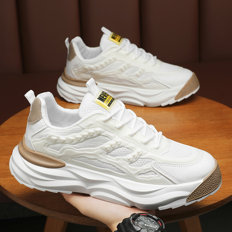New men's shoes for summer 2024: Breathable mesh shoes for men, Korean style versatile thick-soled sports shoes, casual dad shoes for men details Picture