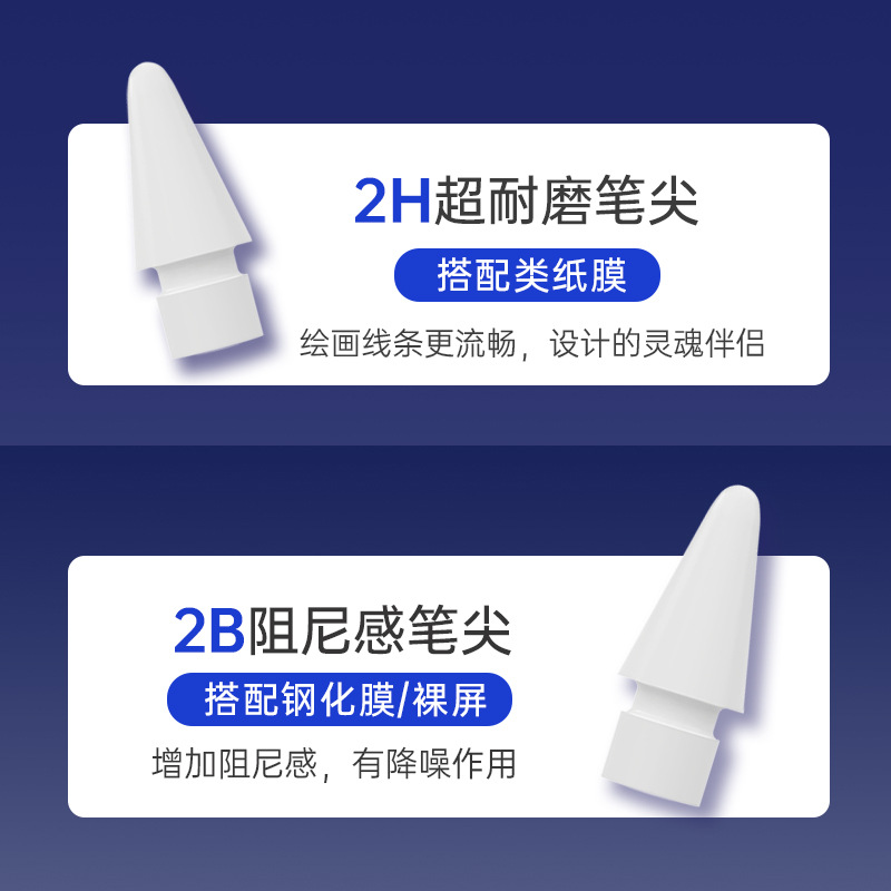 Suitable for apple pencil nib. Apple Pencil nib for ipad Generation 1 and 2 niB 2B2H dual resistance NI silent details Picture
