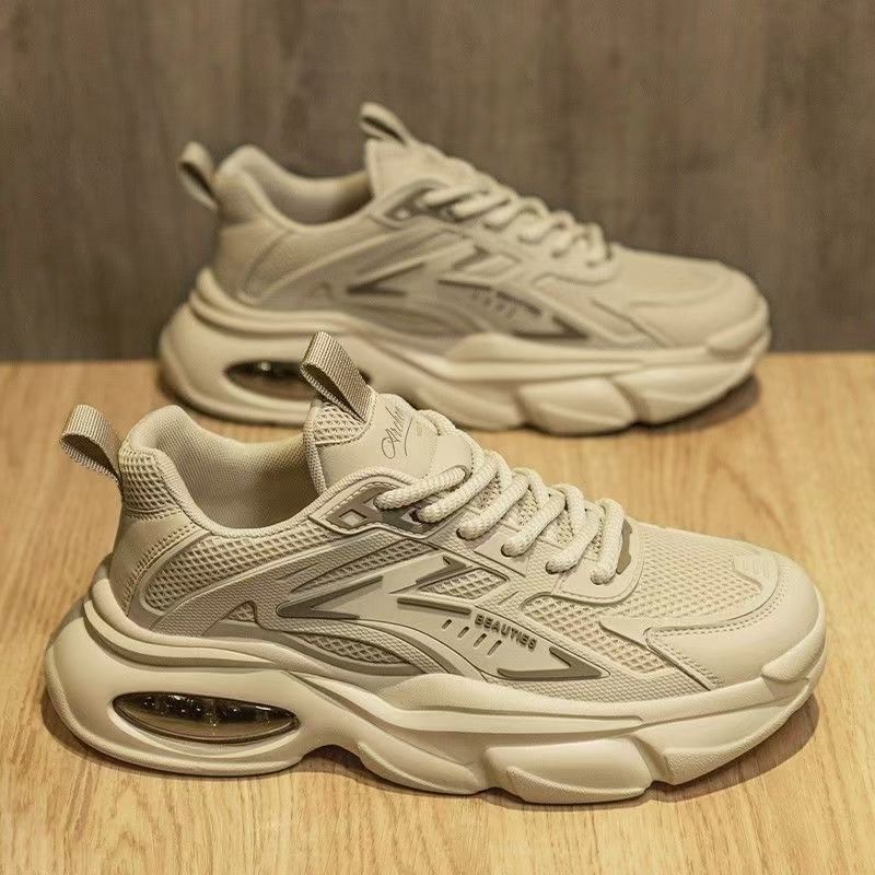 Summer men's shoes 2025 new breathable shoes, men's trendy and versatile thick-soled sports shoes, casual running dad trendy shoes full figure