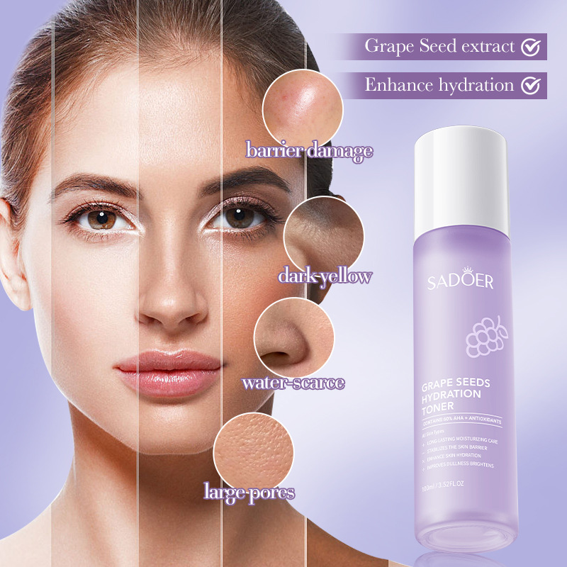 SADOER Grape Seed Antioxidant Moisturizing Toner Essence Moisturizing Hydrating Toner Cross-border Export details Picture