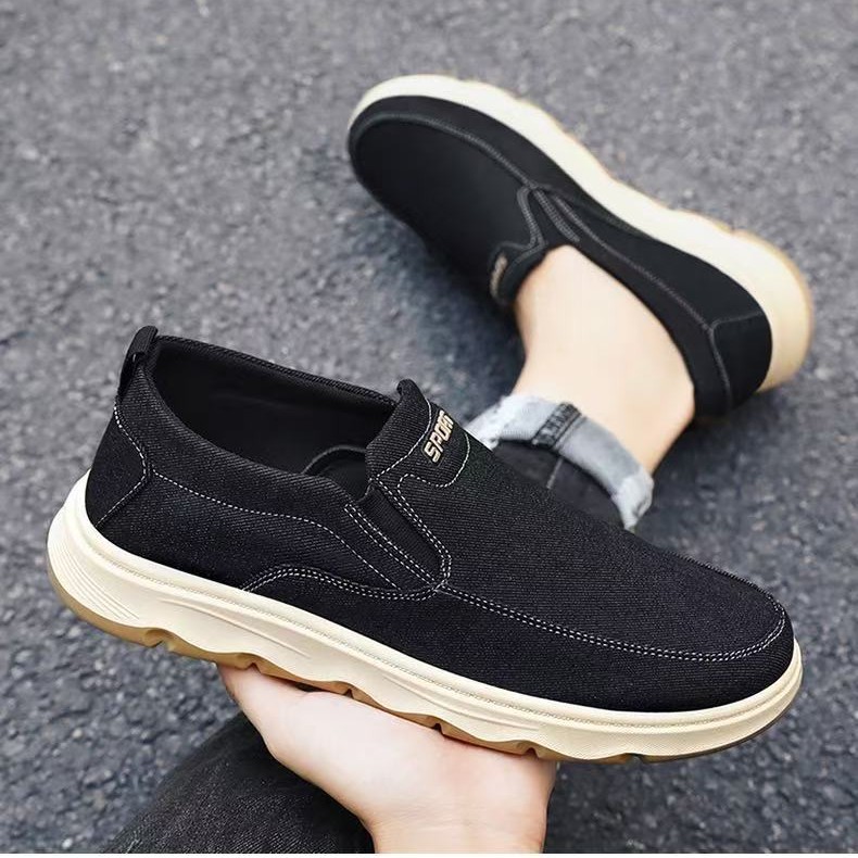 Spring men's shoes, breathable old Beijing cloth shoes, cross-border temu wholesale, shallow mouth, light and casual shoes, single shoes for men Specification drawing