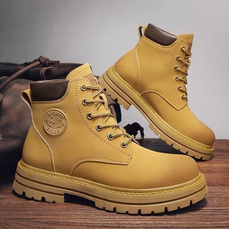 Martin Boots Men's autumn new style high-efficiency workwear boots, British-style short boots, Korean-style versatile thick boots, trendy shoes Specification drawing