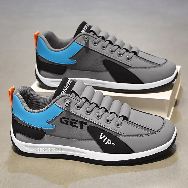 New breathable leather shoes for men in spring, trendy, versatile, anti-slip, sporty, casual, running and dad style shoes Specification drawing