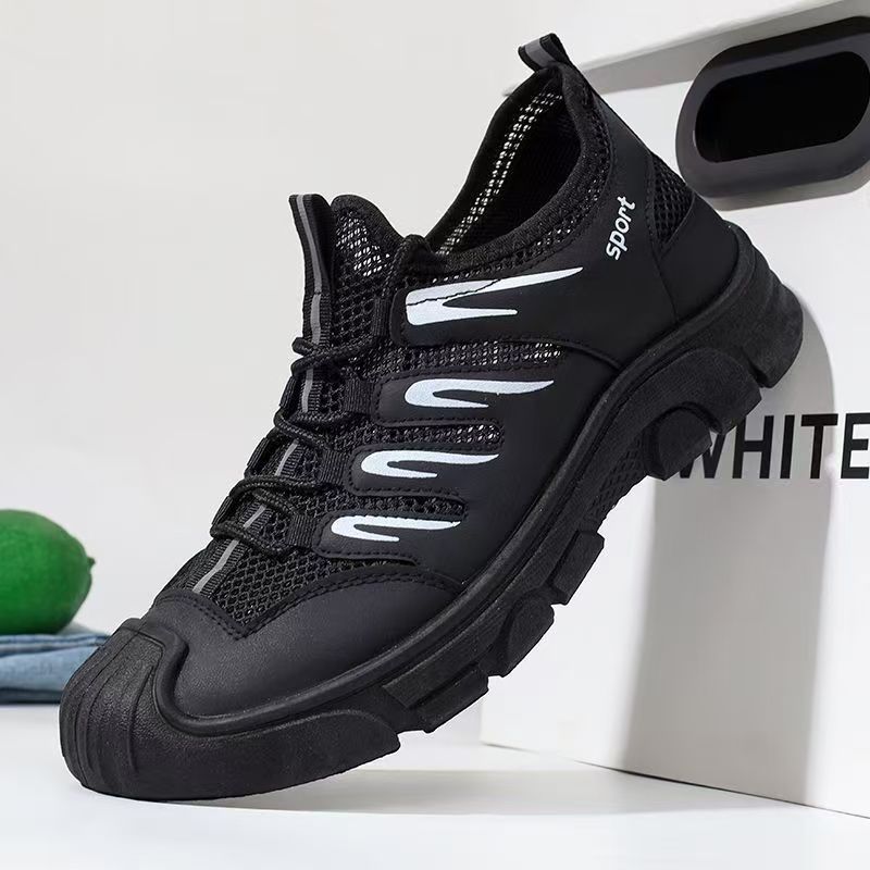 Spring 2025 trendy Dad shoes, mesh outdoor casual shoes, breathable black fashionable mesh men's shoes Application Scenario