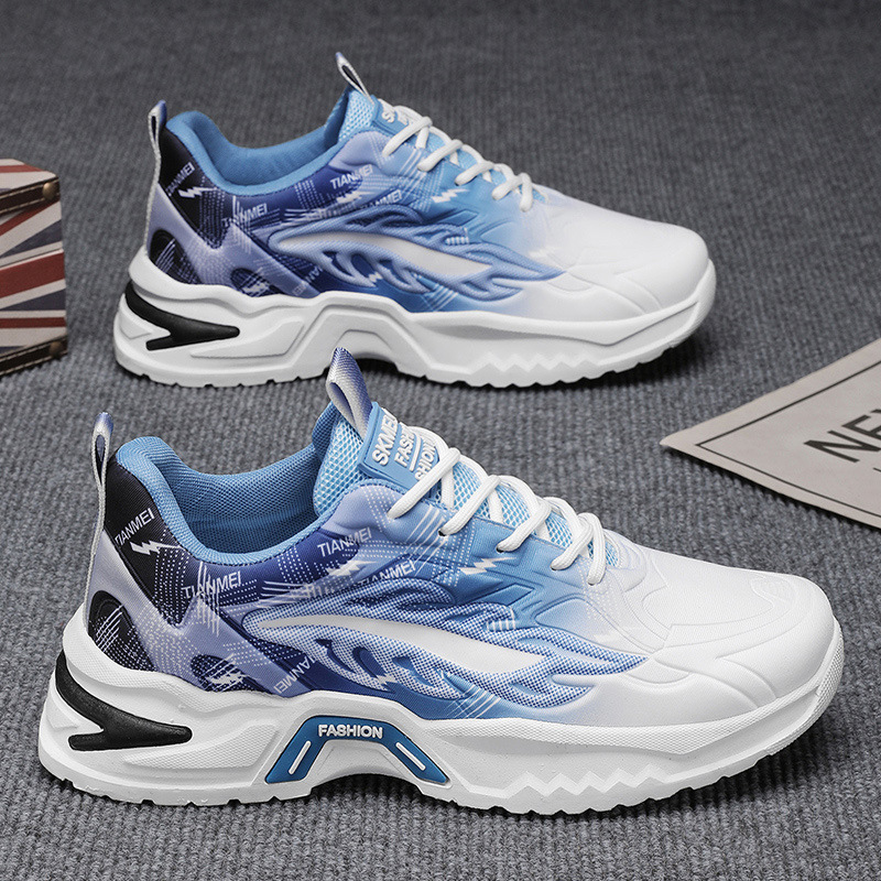 Summer new breathable mesh sports shoes for men, trendy and versatile thick-soled casual running dad shoes Specification drawing