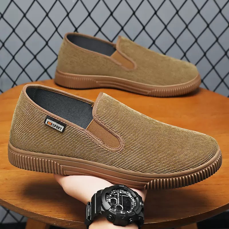Men's summer breathable canvas shoes, men's casual one-step low-top comfortable soft-soled work shoes for export wholesale Specification drawing