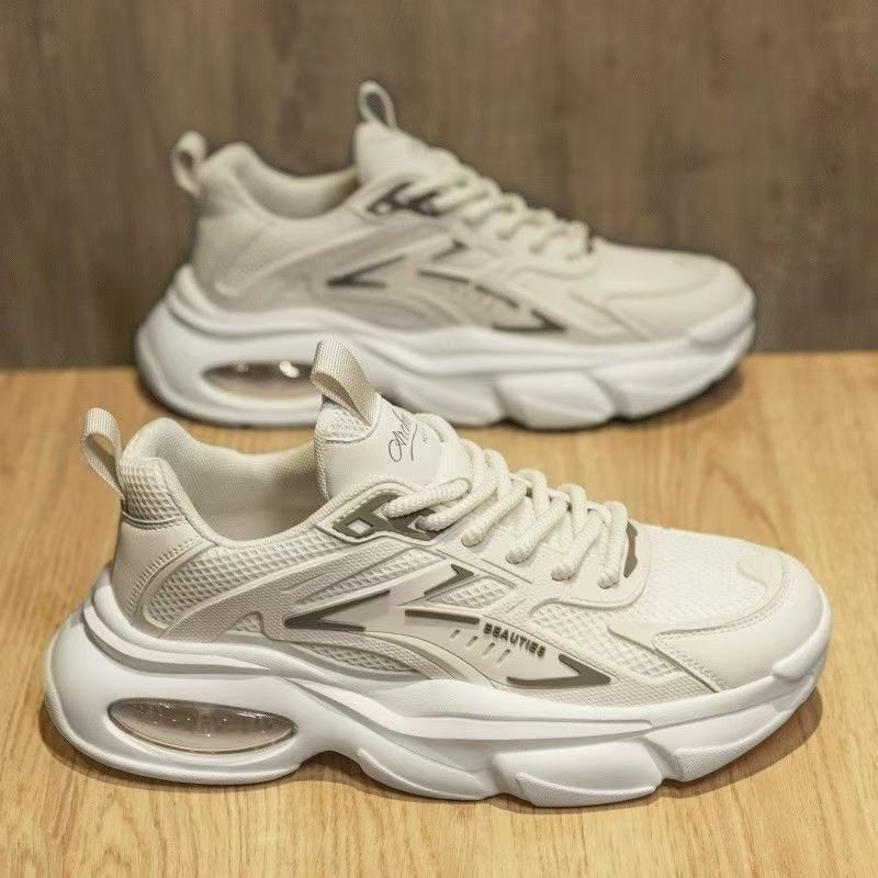 Summer men's shoes 2025 new breathable shoes, men's trendy and versatile thick-soled sports shoes, casual running dad trendy shoes Specification drawing