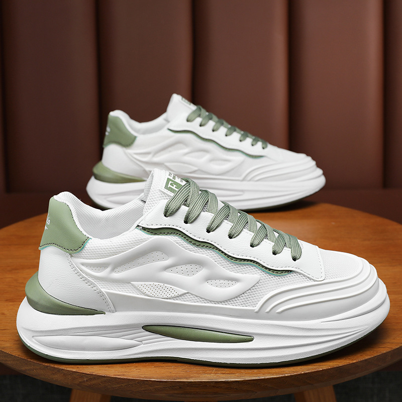 New breathable mesh white men's shoes for summer, Korean style trendy and versatile sports shoes, casual dad trendy shoes Specification drawing