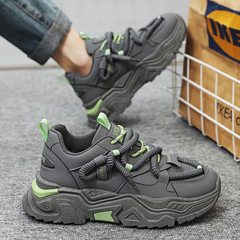 New men's shoes for Spring 2024: Breathable shoes for men, trendy and versatile insole height-increasing sneakers, casual dad shoes for men Specification drawing