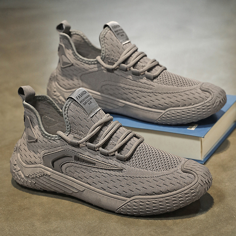 Coconut Shoes Men's summer new breathable flying woven mesh shoes Men's trendy and versatile sports shoes casual running shoes full figure