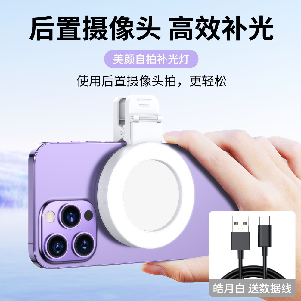 The "Internet Celebrity Selfie Magic Tool" features a super clear mirror, a phone with a rear clip, a fill light, a selfie mirror, and a Douyin short video camera Application Scenario