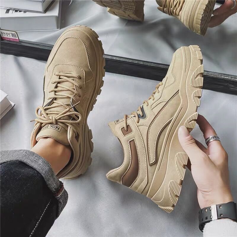 New men's shoes for spring: Breathable, work safety shoes for construction sites, trendy, versatile, anti-slip, durable, sporty and casual dad shoes full figure