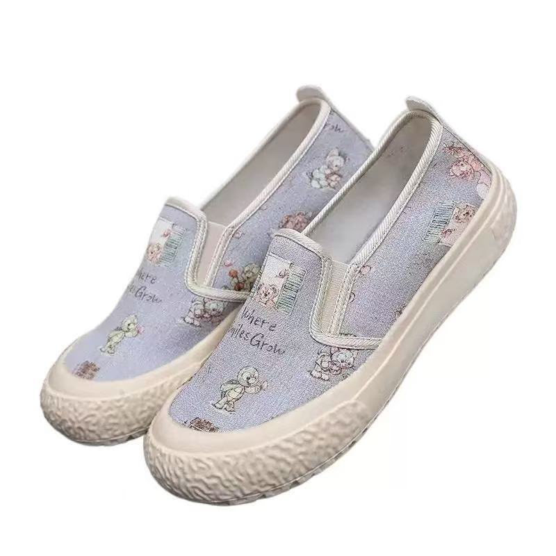 Little Chanel 2025 Spring New Style loafers for lazy women, a pair of thick-soled fashionable casual canvas shoes for women Item Picture