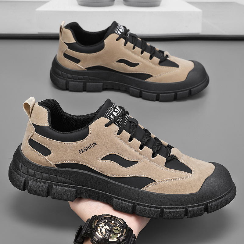 Spring new men's shoes: Breathable, anti-slip and wear-resistant work shoes for construction sites, men's sports, casual and labor protection shoes full figure
