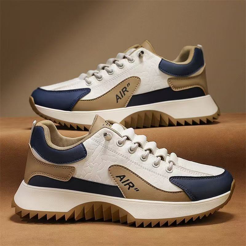 Men's shoes 2025 new style trendy and versatile leather casual board shoes, men's one-step dad shoes, sports men's shoes for export full figure