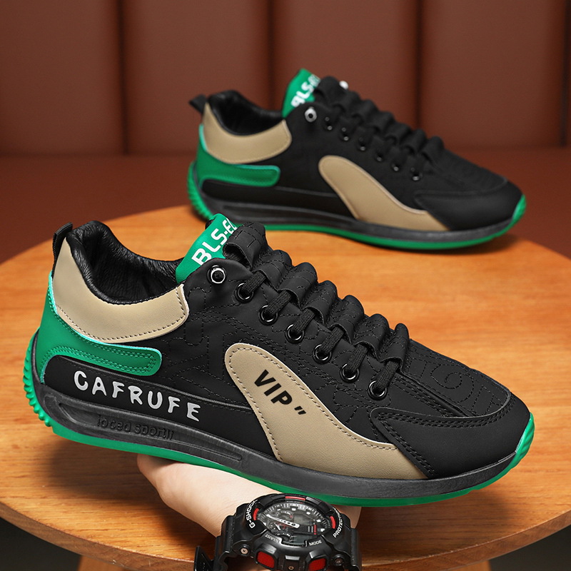New breathable men's shoes for spring, men's trendy and versatile flat anti-slip sports shoes, casual running dad trendy shoes details Picture