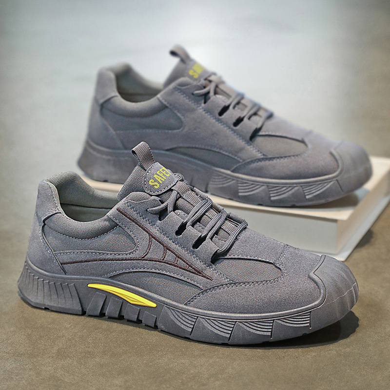 Spring new style of men's safety shoes, breathable, anti-slip and wear-resistant sports shoes for construction site work, casual cross-border work shoes for men Application Scenario