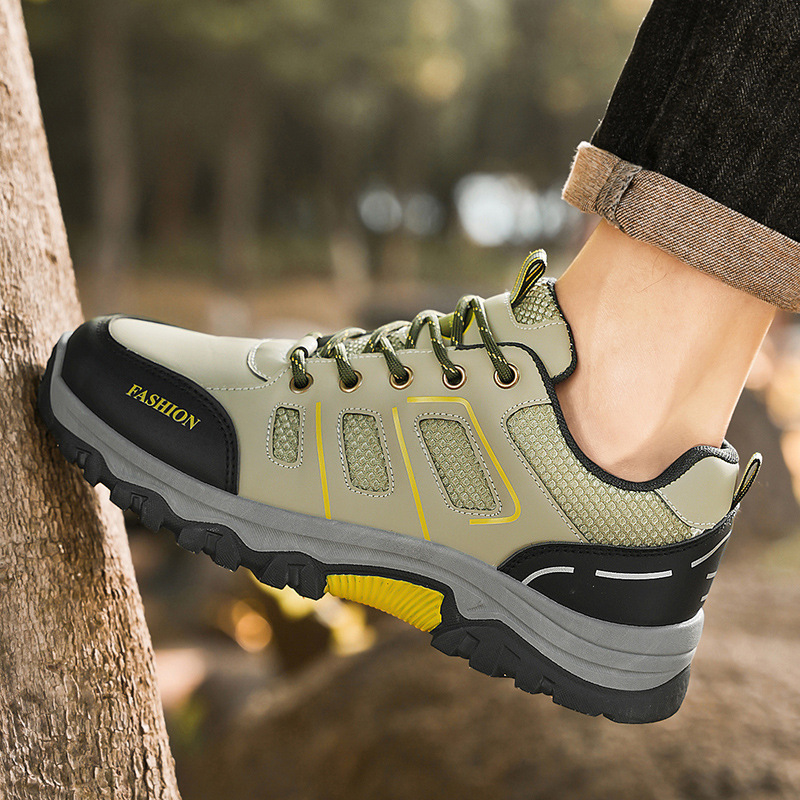 Spring new men's safety shoes, breathable, anti-slip work shoes for construction site work, sports and casual, outdoor hiking shoes for men Specification drawing