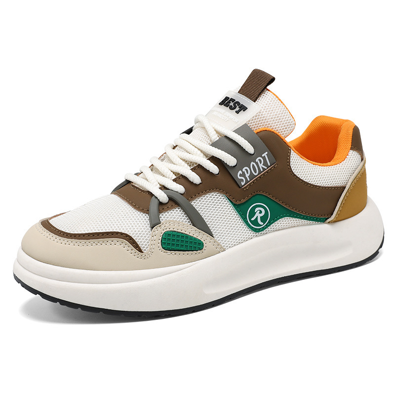 New breathable mesh shoes for men in summer, Korean style trendy and versatile sports shoes, casual board shoes, dad trendy shoes Item Picture