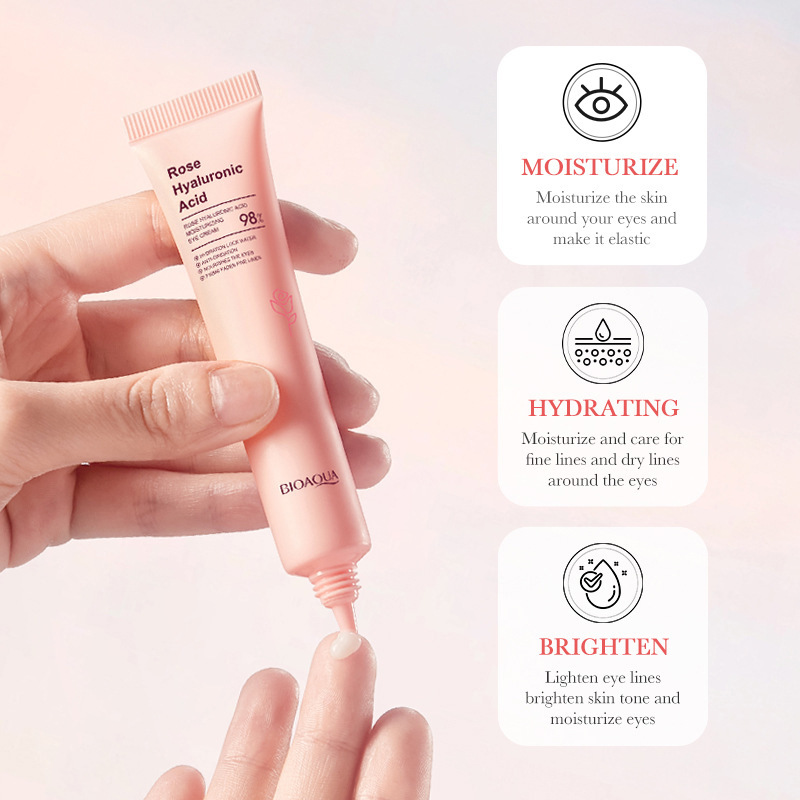 BIOAOUA Rose Hyaluronic Acid Moisturizing Eye Cream for Hydrating, repairing and improving dryness. Cross-border export wholesale details Picture