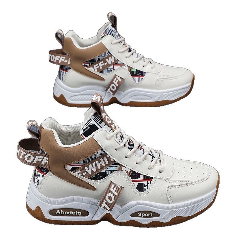 New men's shoes for Spring 2025: Breathable high-top sports shoes, men's trendy and versatile thick-soled casual dad shoes Item Picture