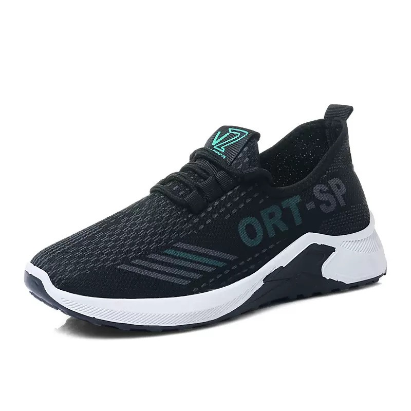 One-piece consignment shoes, men's sports shoes, men's flying weaving foreign trade cross-border running shoes wholesale, comfortable and breathable net shoes for men Specification drawing