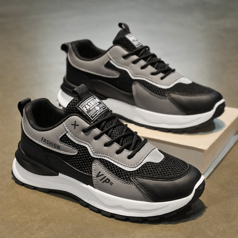 New summer men's shoes: Breathable mesh shoes for men, trendy and versatile thick-soled sports shoes, casual running dad shoes for men details Picture