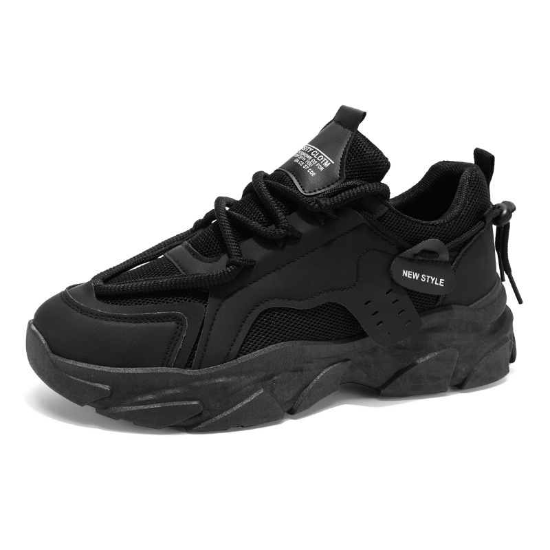 Summer new men's shoes: Breathable mesh shoes, trendy and versatile thick-soled sports shoes, casual running dad shoes for men Item Picture