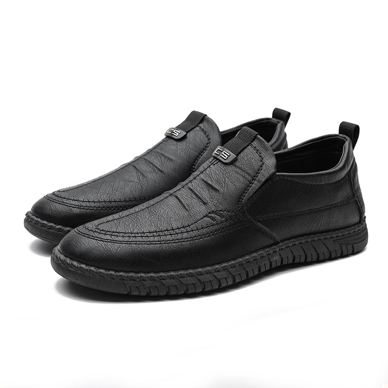 Men's leather shoe manufacturer wholesale 2023 summer new casual shoes, men's soft-soled trendy single shoes, one-step dad shoes Item Picture