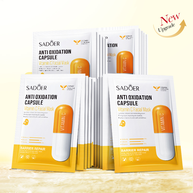 Cross-border wholesale of all-English SADEOR Vitamin Repair Antioxidant Whitening Capsule Facial mask Specification drawing