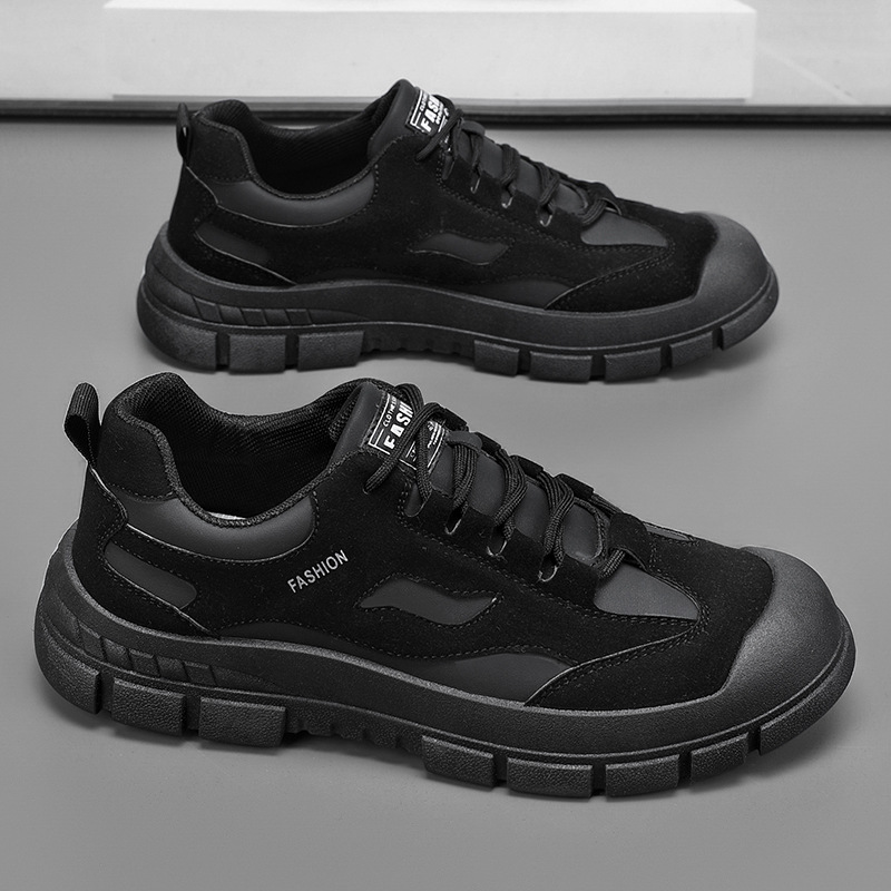 Spring new men's hiking shoes, breathable, anti-slip and wear-resistant work shoes for construction sites, sports, casual and labor protection shoes for men Specification drawing