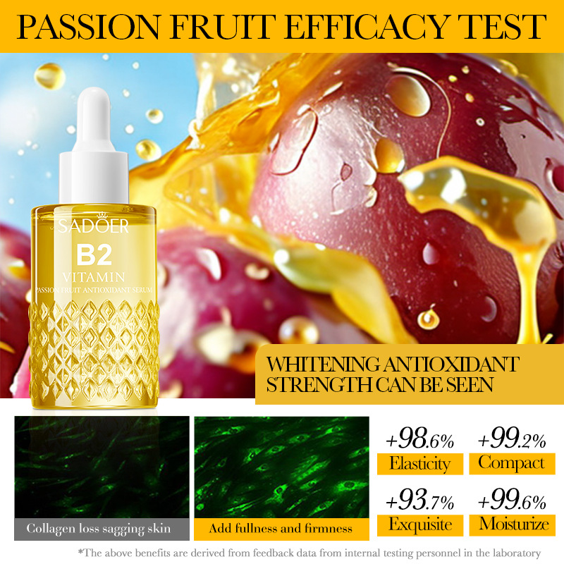 Cross-border wholesale of SADOER passion Fruit Vitamin B2 Antioxidant Essence and Hydrating Essence in English Specification drawing