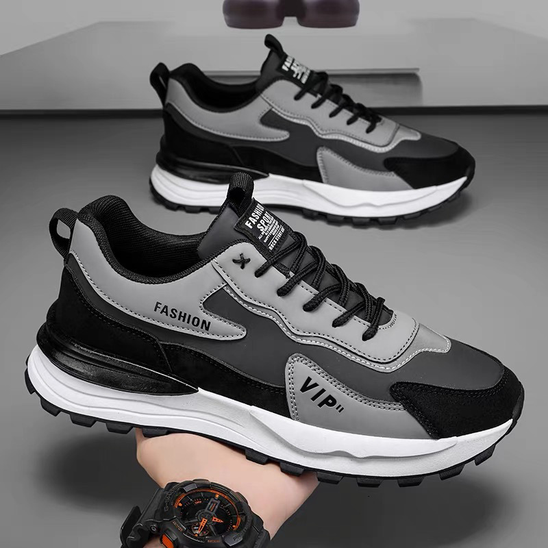 New breathable men's shoes for autumn, men's sports shoes, trendy and versatile thick-soled casual running dad shoes, trendy shoes details Picture