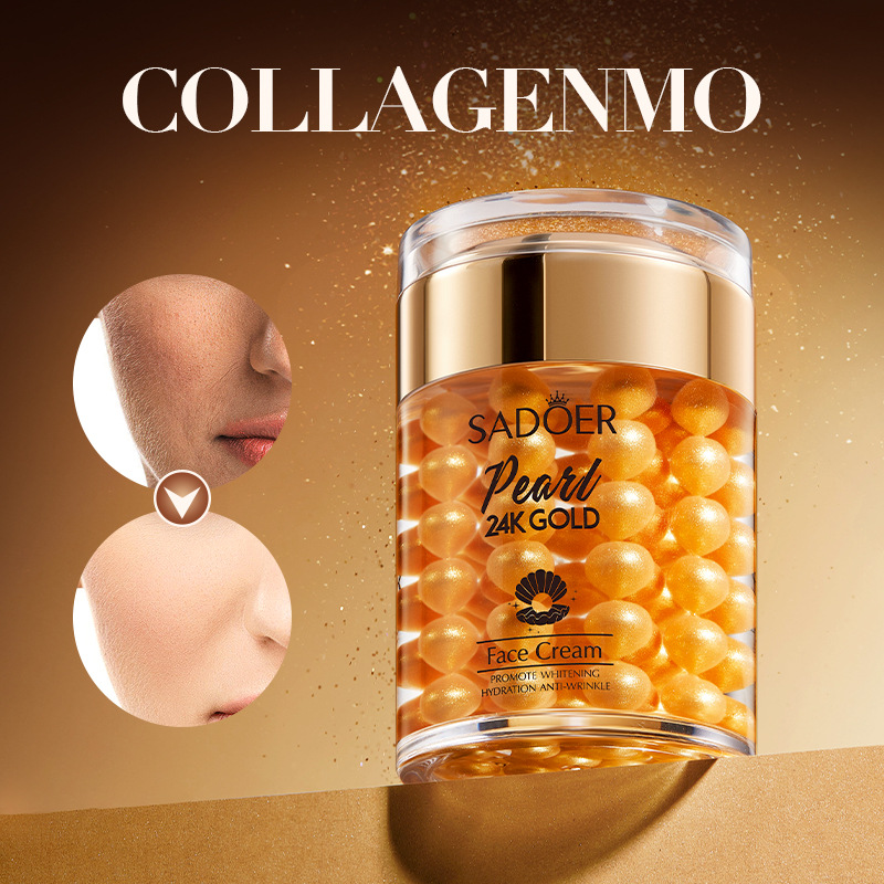 Cross-border export wholesale of SADOER24K Gold Pearl Collagen Whitening Moisturizing Cream and Brightening Cream details Picture