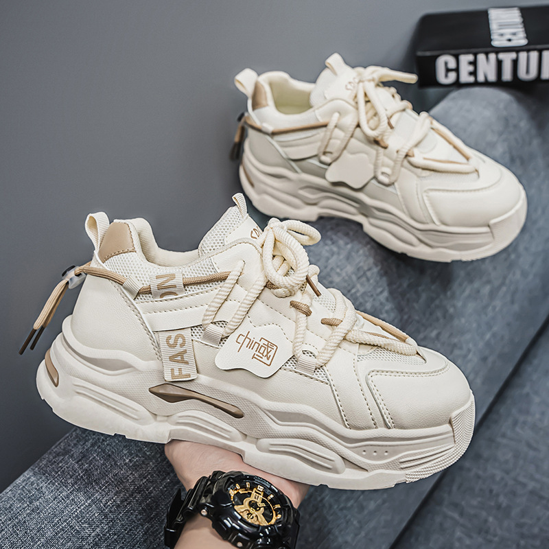 Men's shoes 2025 Spring New breathable mesh shoes, men's trendy and versatile thick-soled sports shoes, casual dad trendy shoes Specification drawing