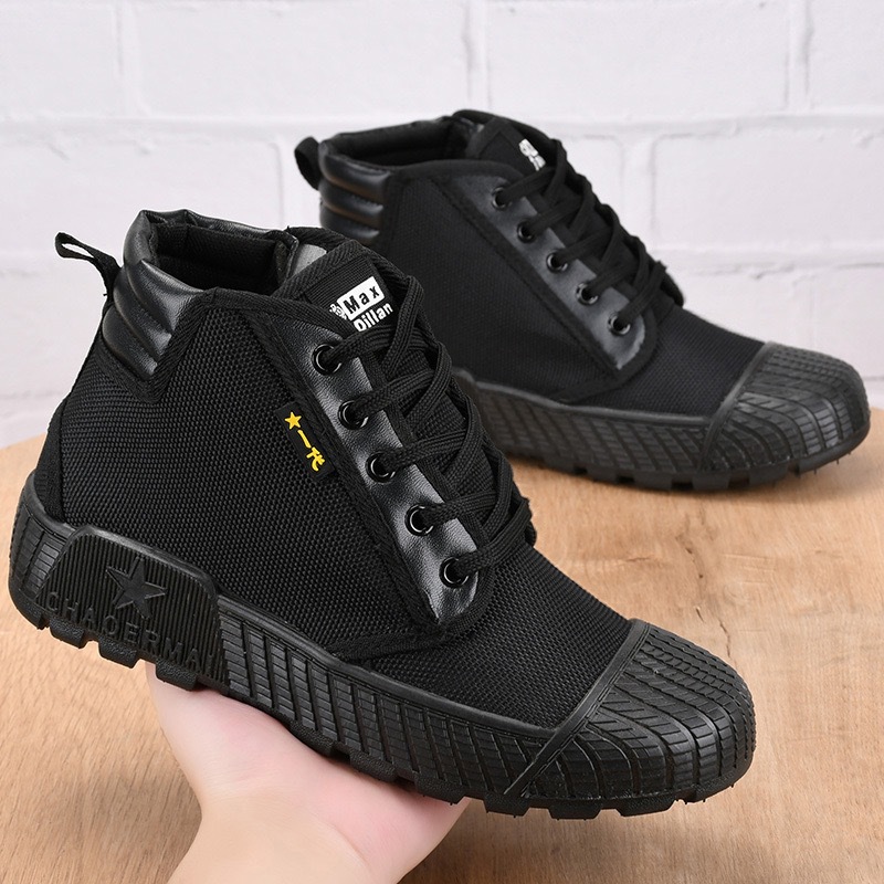 Training shoes, liberation shoes, training shoes, cloth shoes, men's shoes, construction site shoes, canvas shoes, men's shoes, cross-border export wholesale, breathable Specification drawing