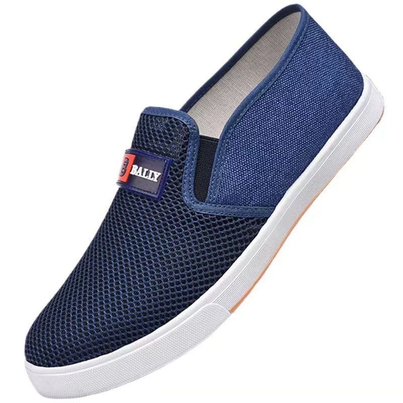 Summer casual breathable shoes, men's trendy shoes, solid-color simple men's cloth shoes, low-top one-foot board shoes, wholesale for export Item Picture