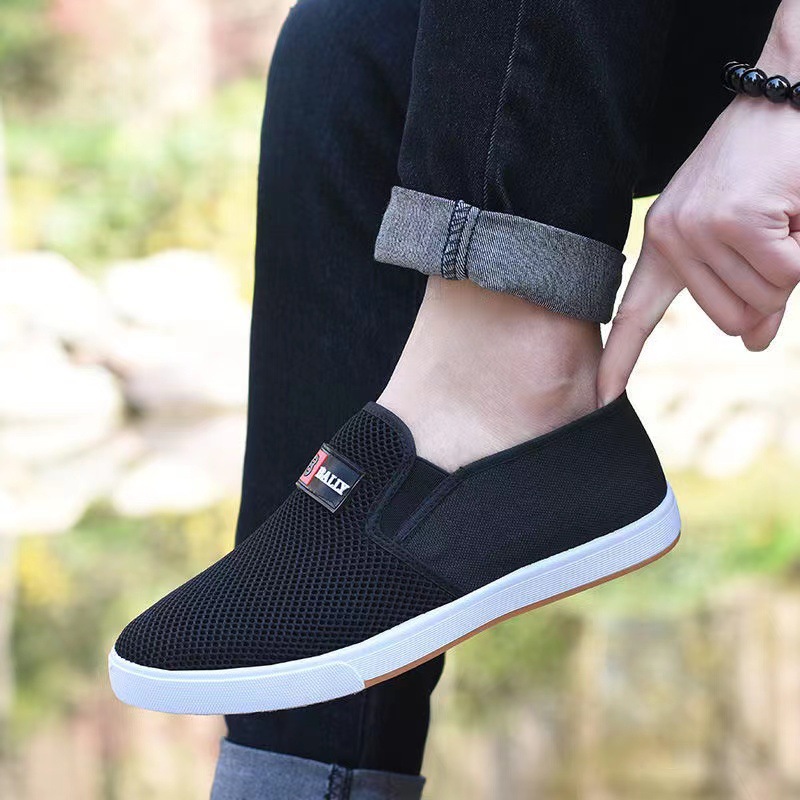 Summer casual breathable shoes, men's trendy shoes, solid-color simple men's cloth shoes, low-top one-foot board shoes, wholesale for export Application Scenario