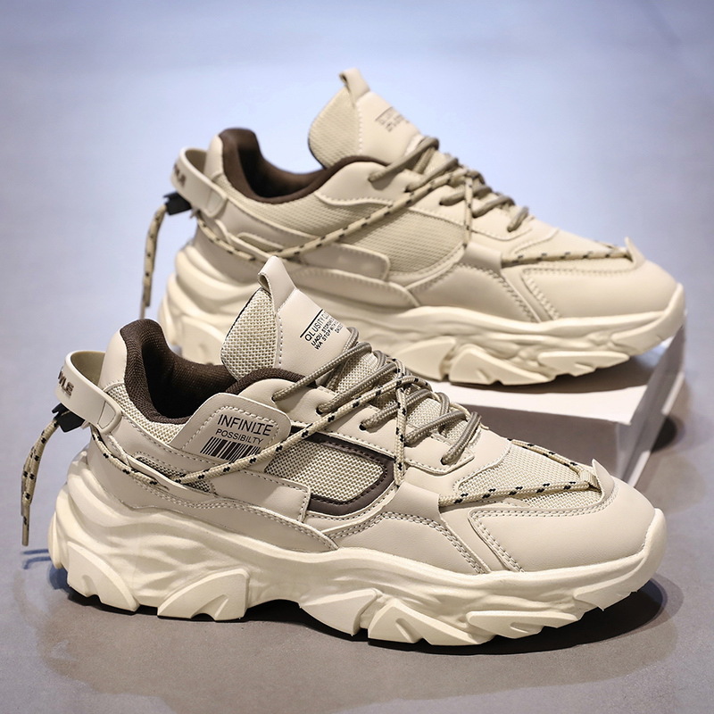 Summer men's shoes 2024 new breathable mesh shoes, men's trendy and versatile thick-soled sports shoes, casual dad trendy shoes full figure