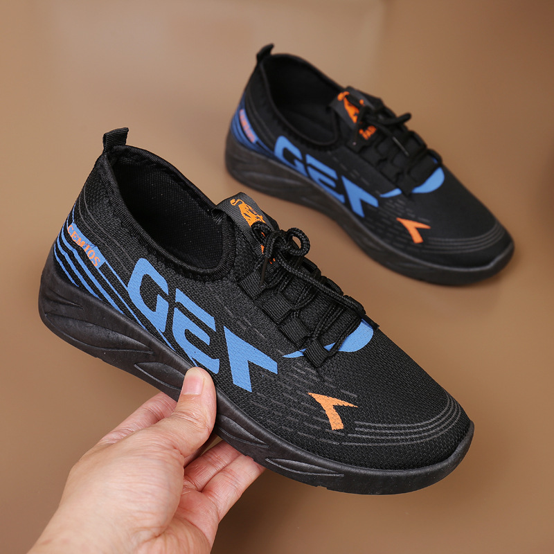 2025 Fashion new textile category injection-molded shoes, black front lace-up fly weave low-top sporty in stock, round toe details Picture