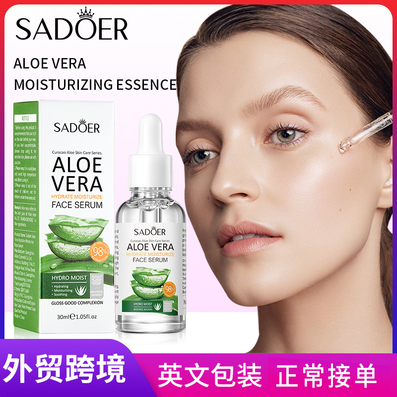 Cross-border export wholesale of SADOER Aloe Vera Hydrating and Moisturizing Essence for Skin rejuvenation, Hydration and Beauty enhancement full figure