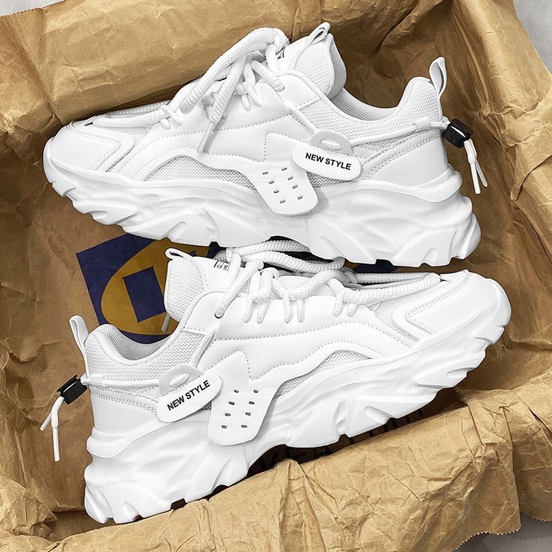 Men's shoes 2024 Summer new Men's breathable mesh shoes, men's trendy and versatile thick-soled sports shoes, casual dad shoes full figure