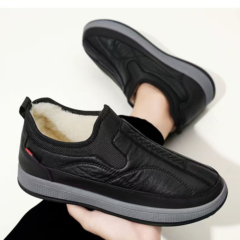 Winter old Beijing cloth shoes, men's cotton boots, fleece and thickened wool dad shoes, soft-soled, anti-slip and lightweight snow boots Specification drawing