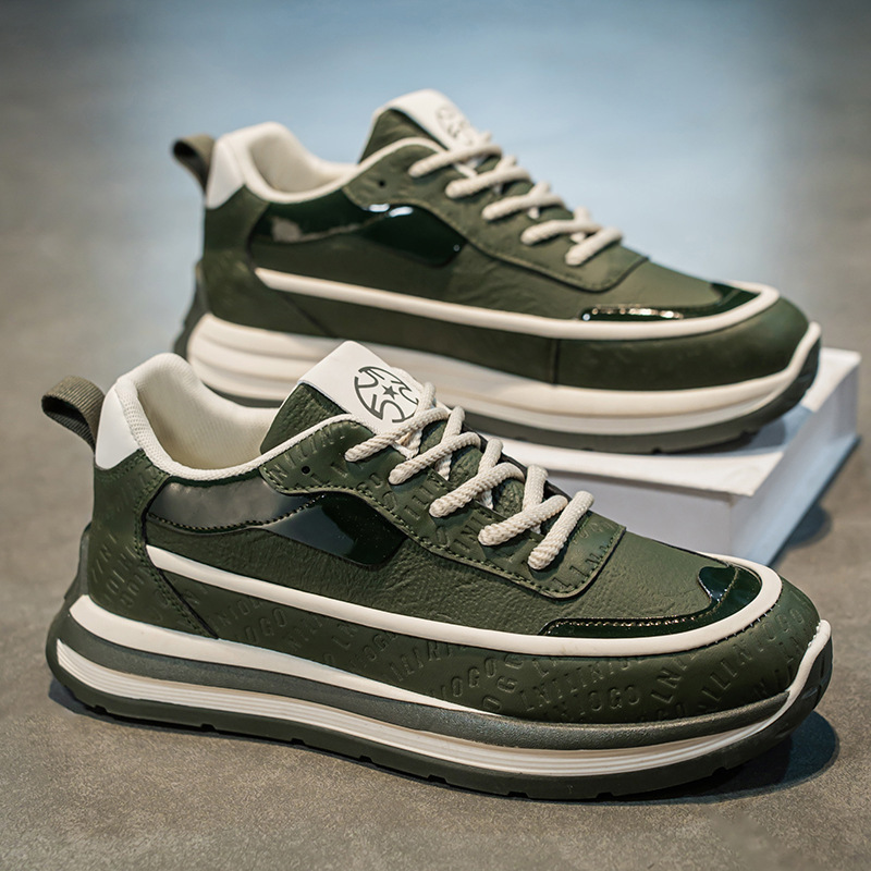 New men's shoes for spring 2025: Breathable leather sports shoes for men, trendy and versatile thick-soled casual dad shoes Application Scenario