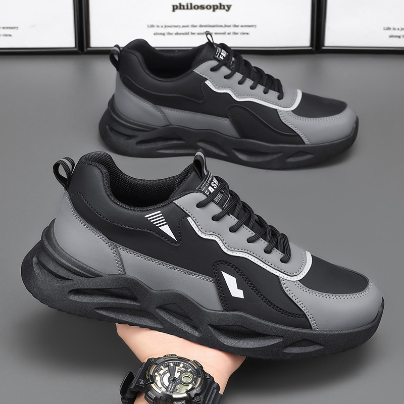 New men's safety shoes for spring 2025, breathable shoes, men's anti-slip and wear-resistant thick-soled sports and casual dad shoes full figure