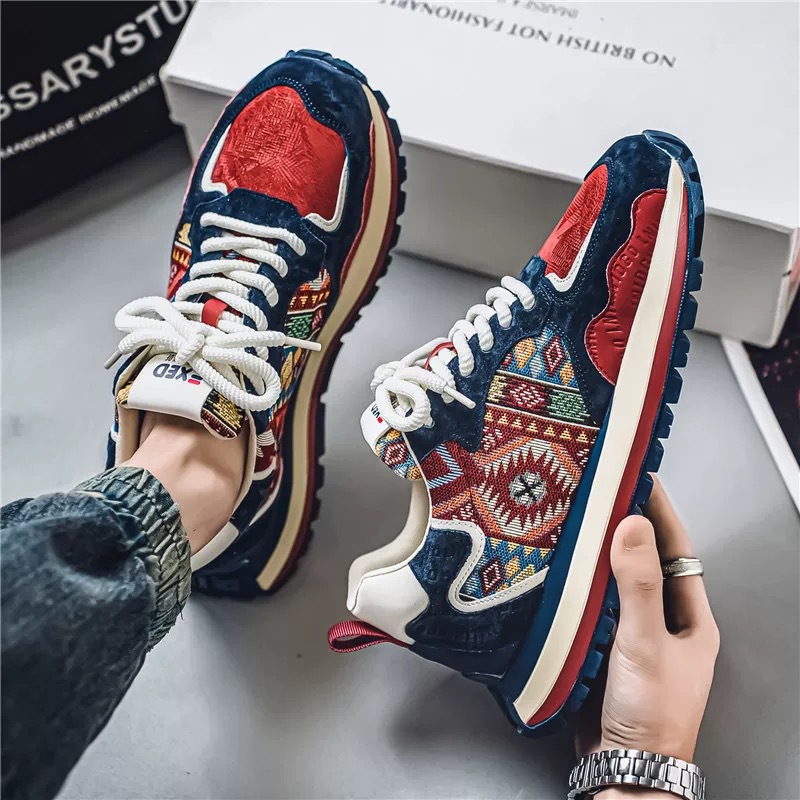 New breathable men's shoes for spring, versatile thick-soled sports shoes, casual running dad shoes Application Scenario